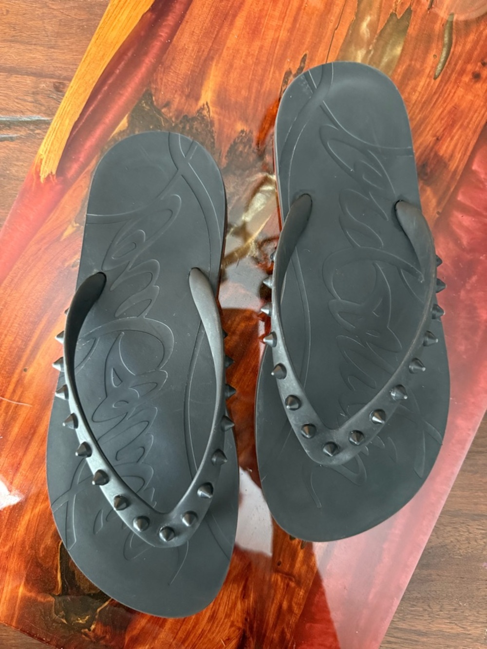 Christian Louboutin Loubi Flip Donna Flat Sandals – Black | Size 38